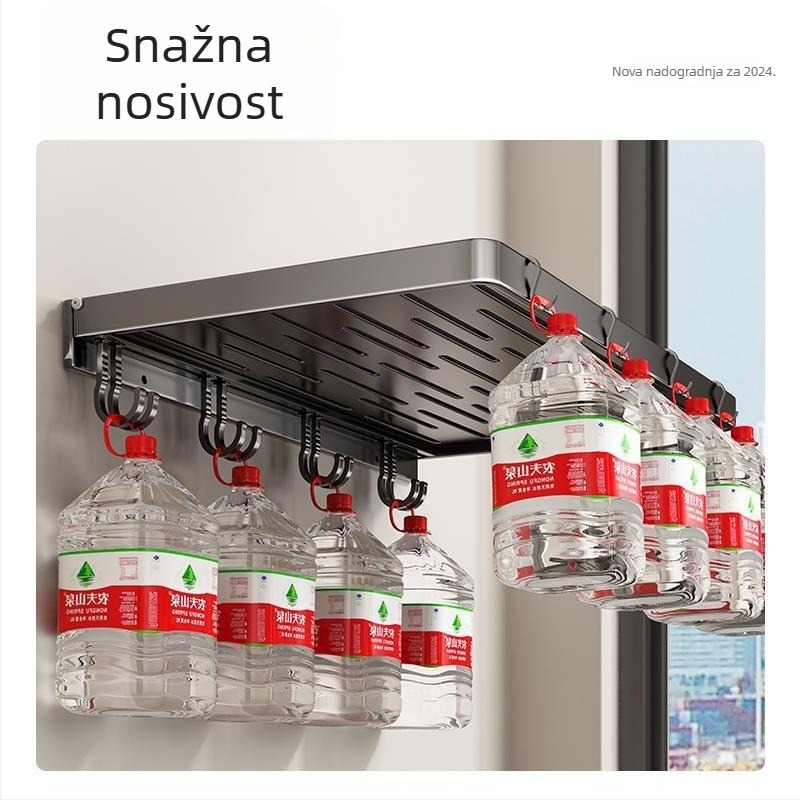 Sklopivi aluminijski stalak za kupaonicu za ručnike i odjeću, montaža bez bušenja, moderni minimalistički dizajn
