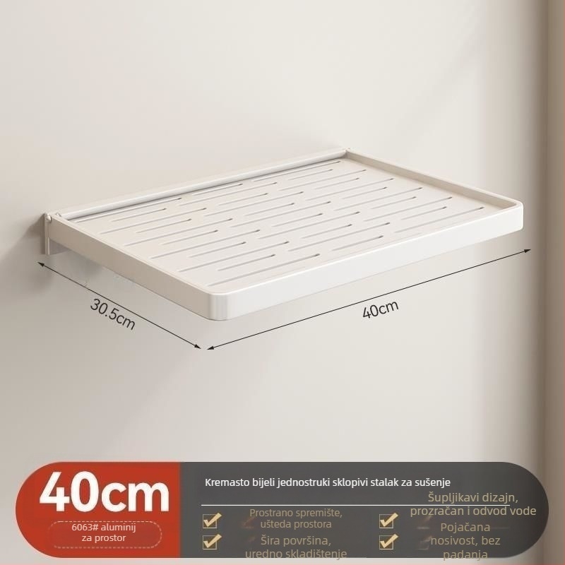Sklopivi aluminijski stalak za kupaonicu za ručnike i odjeću, montaža bez bušenja, moderni minimalistički dizajn