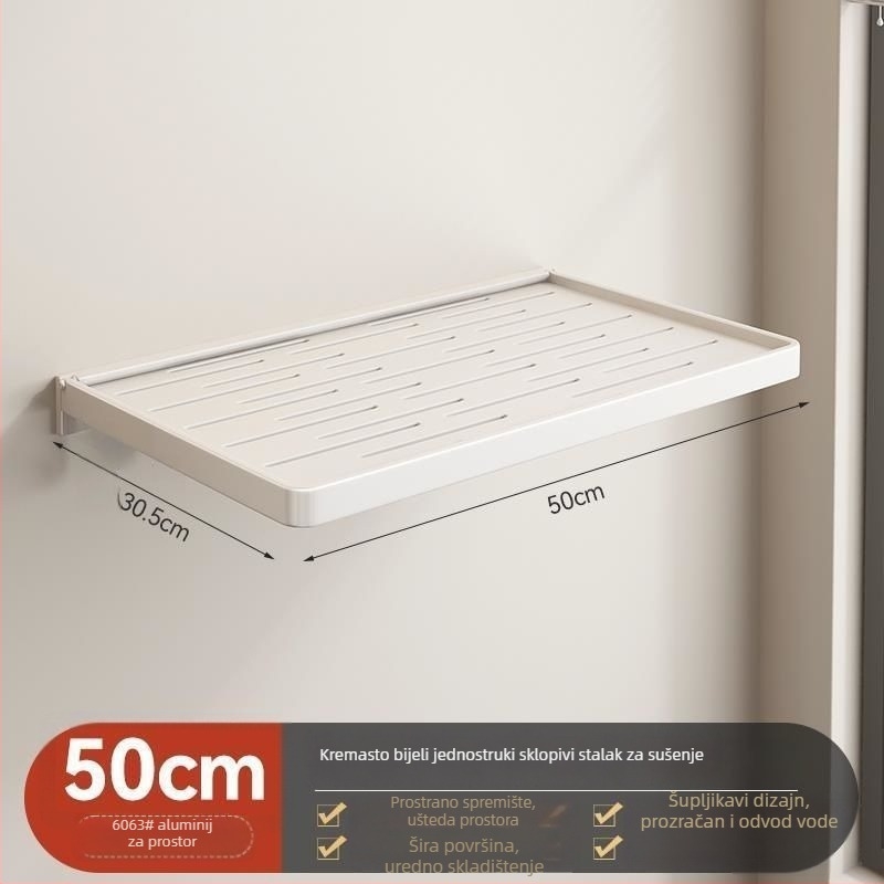 Sklopivi aluminijski stalak za kupaonicu za ručnike i odjeću, montaža bez bušenja, moderni minimalistički dizajn
