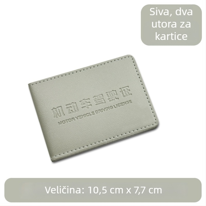 PU kožni držač vozačke dozvole s mogućnošću logotipa, reljefna tekstura, jednobojni dizajn, veleprodaja