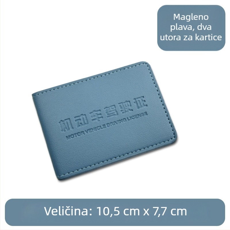 PU kožni držač vozačke dozvole s mogućnošću logotipa, reljefna tekstura, jednobojni dizajn, veleprodaja