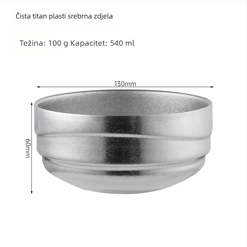 Dvostruko slojeviti titanijski set zdjela za vanjsku upotrebu – luksuzno posuđe s Crystal Ice Flower površinom