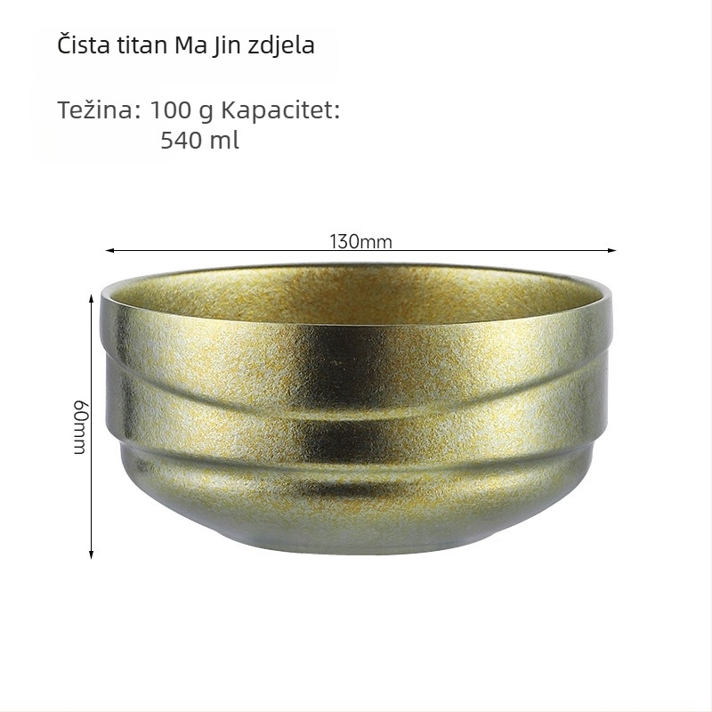 Dvostruko slojeviti titanijski set zdjela za vanjsku upotrebu – luksuzno posuđe s Crystal Ice Flower površinom