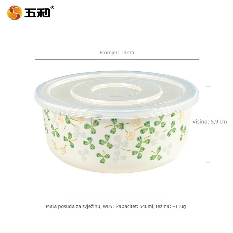 Trodjelni melamin set zdjela za nudle s motivom cvijeta breskve i kutija za ručak, kružnog oblika