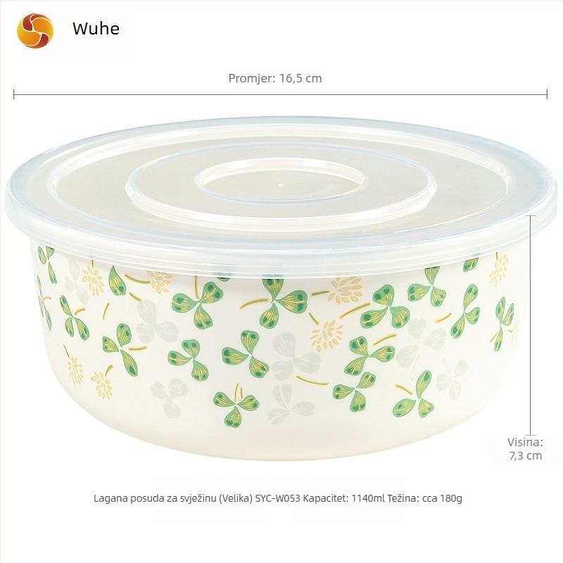 Trodjelni melamin set zdjela za nudle s motivom cvijeta breskve i kutija za ručak, kružnog oblika