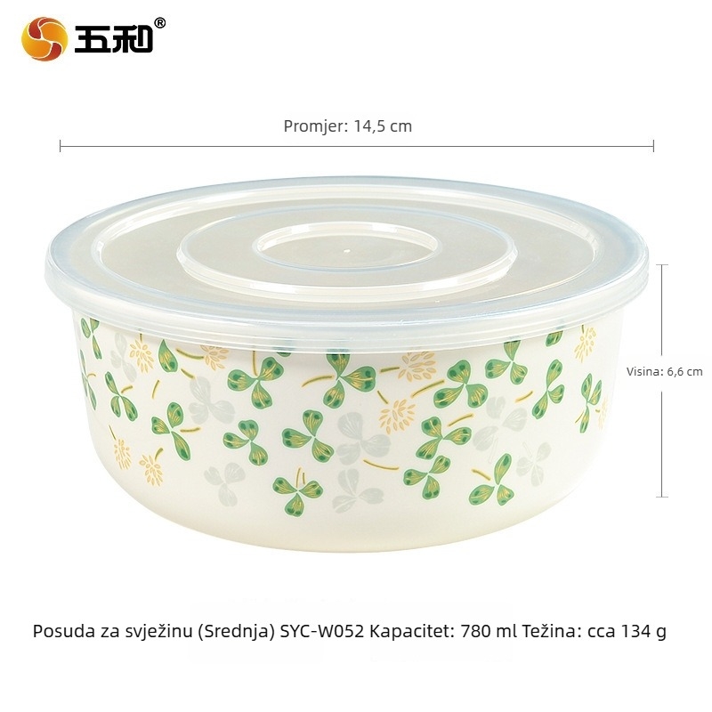 Trodjelni melamin set zdjela za nudle s motivom cvijeta breskve i kutija za ručak, kružnog oblika