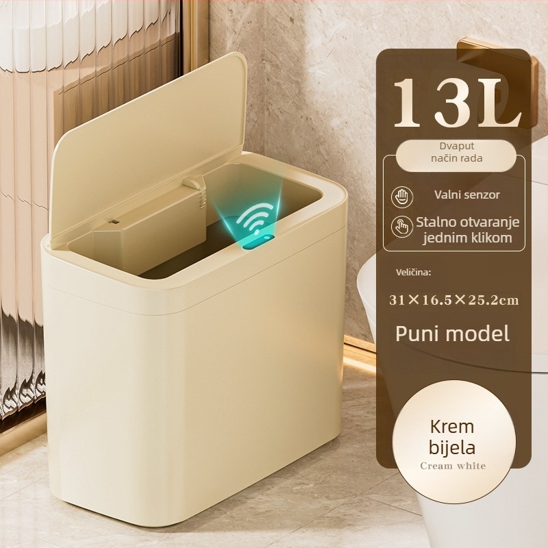 Pametni koš za smeće s induktivnim otvaranjem, kapacitet 13–17 L, PP, pogodan za dnevni boravak, spavaću sobu, ured, hotel i kuhinju