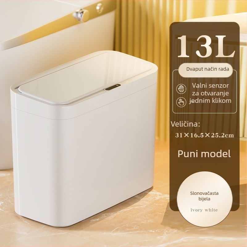 Pametni koš za smeće s induktivnim otvaranjem, kapacitet 13–17 L, PP, pogodan za dnevni boravak, spavaću sobu, ured, hotel i kuhinju