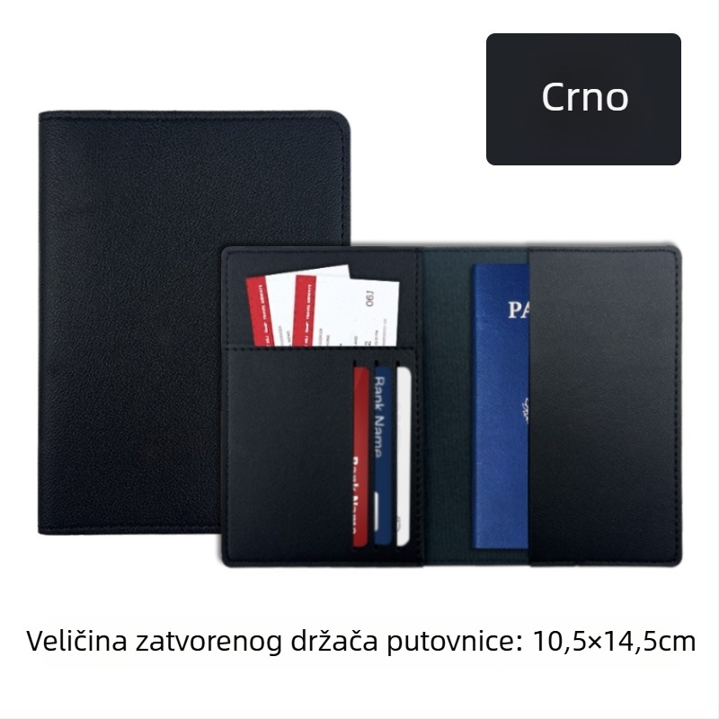 PU kožna torbica za putovnicu s poliesterom, jednobojni dizajn, unisex