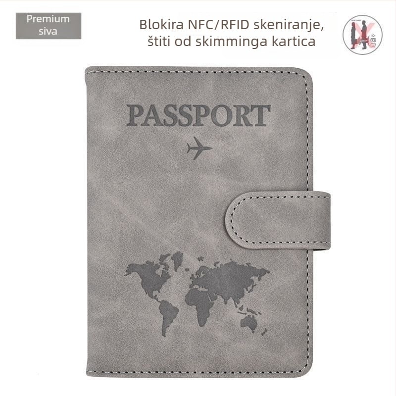 Držač putovnice s RFID zaštitom, od sintetičke kože, PU podstava, unisex