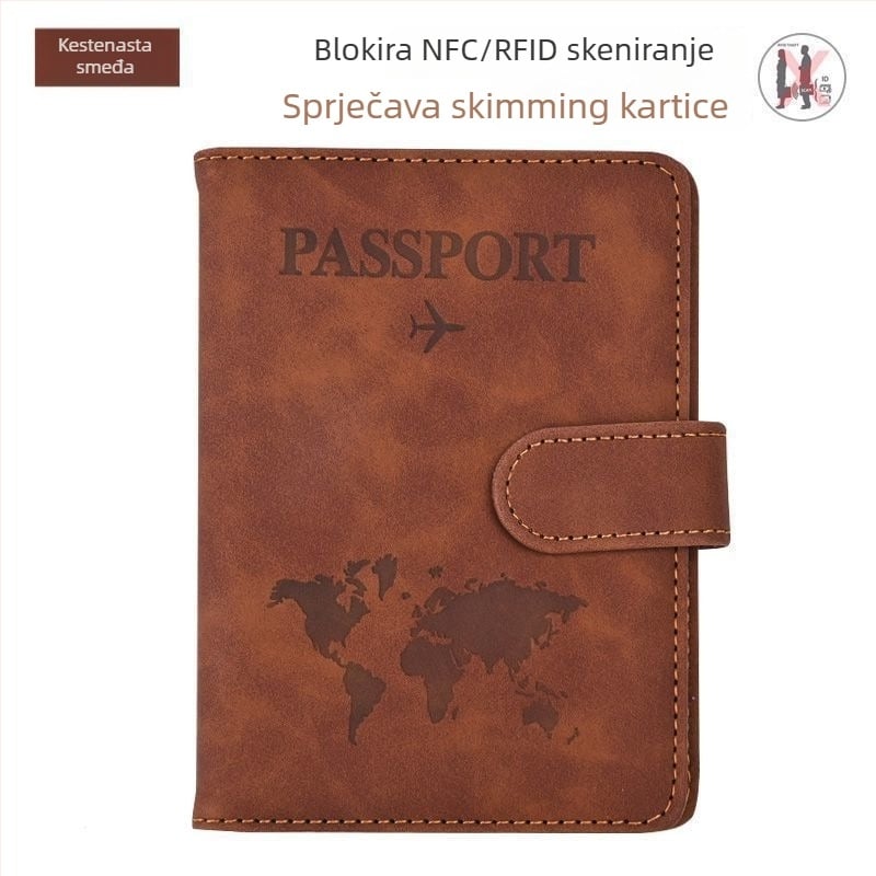 Držač putovnice s RFID zaštitom, od sintetičke kože, PU podstava, unisex