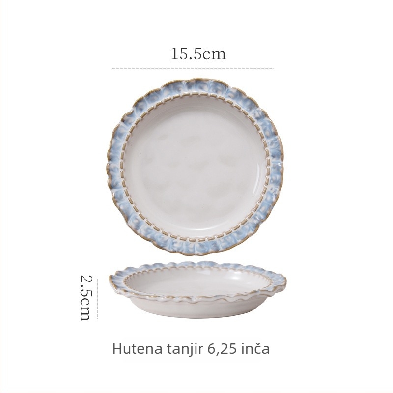 Junpin porcelanski set šalice za kavu i tanjuri, okrugli oblik, svijetli luksuzni stil, otporan na mikrovalnu