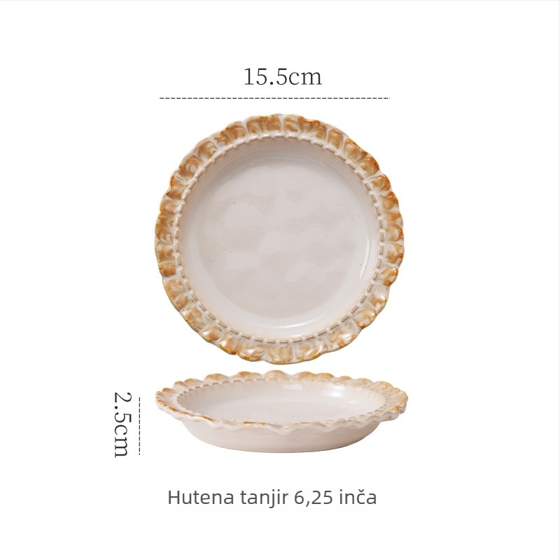 Junpin porcelanski set šalice za kavu i tanjuri, okrugli oblik, svijetli luksuzni stil, otporan na mikrovalnu