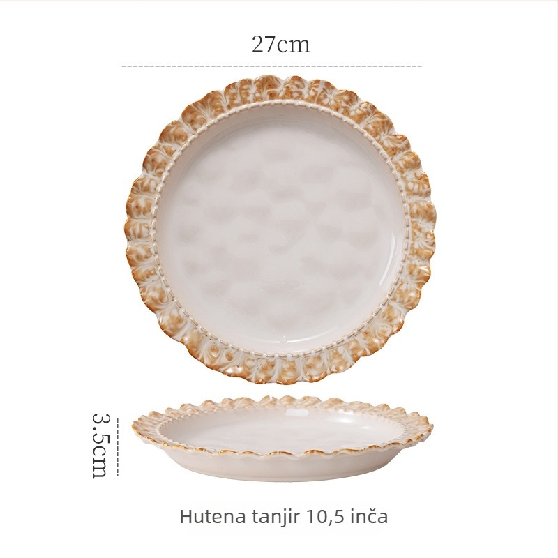 Junpin porcelanski set šalice za kavu i tanjuri, okrugli oblik, svijetli luksuzni stil, otporan na mikrovalnu
