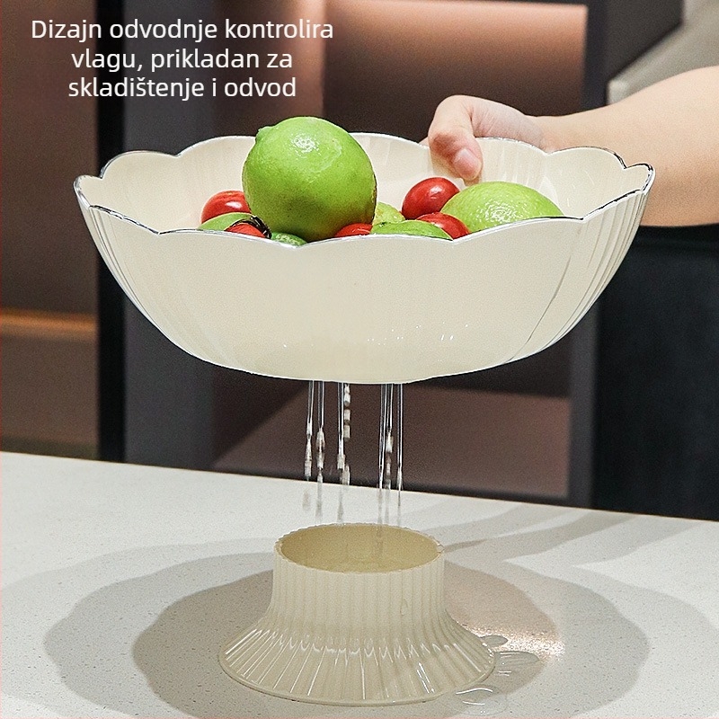 Plastični tanjur za voće s drenaznim dizajnom, Huangge, lansiran 2025.