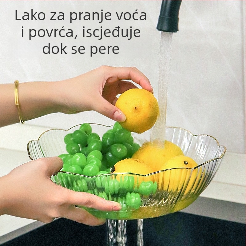 Plastični tanjur za voće s drenaznim dizajnom, Huangge, lansiran 2025.