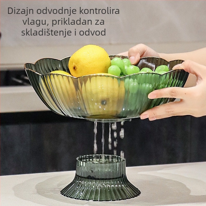 Plastični tanjur za voće s drenaznim dizajnom, Huangge, lansiran 2025.