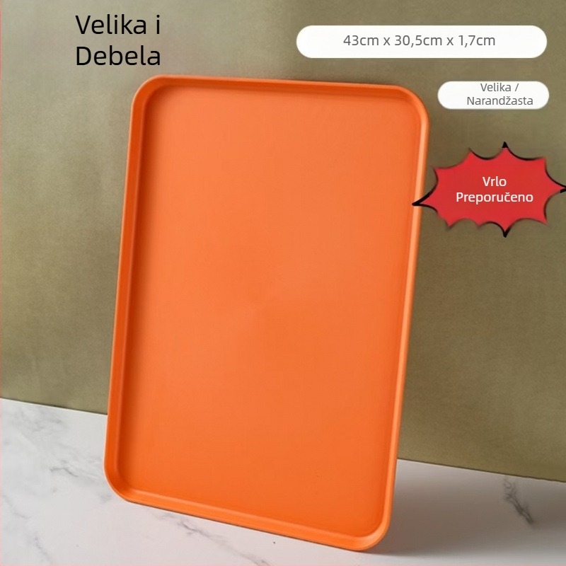 Pravougaoni plastični pladanj, kineski stil, mikrovalna pećnica nije dostupna, višenamjenski za dumplings, čaj i voće