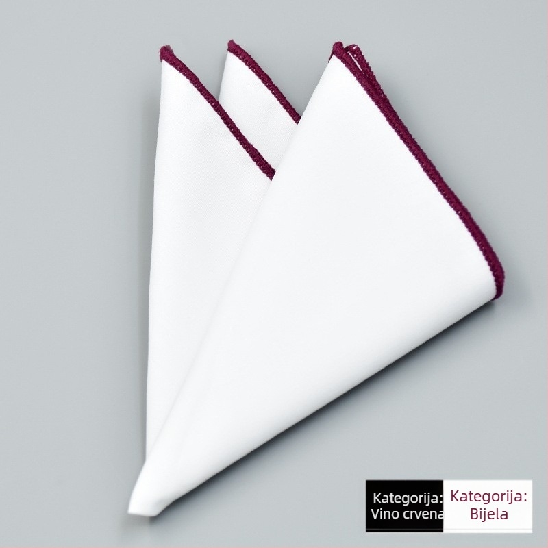 Pamuk džepni rubac za sako, monokromatski uzorak, jacquard tkanina, pamučna podstava