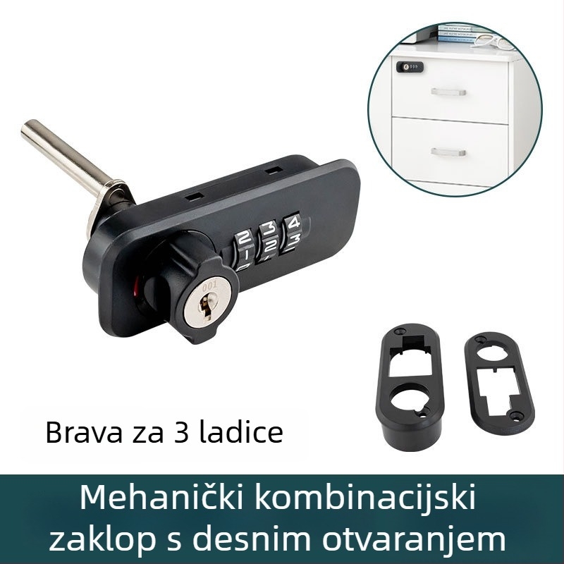 Uredska arhivska ormarić s brojčanom kombinacijom i trostrukim interlock mehanizmom, tip numerički, model 666061-11, materijal: cinkova legura + ABS