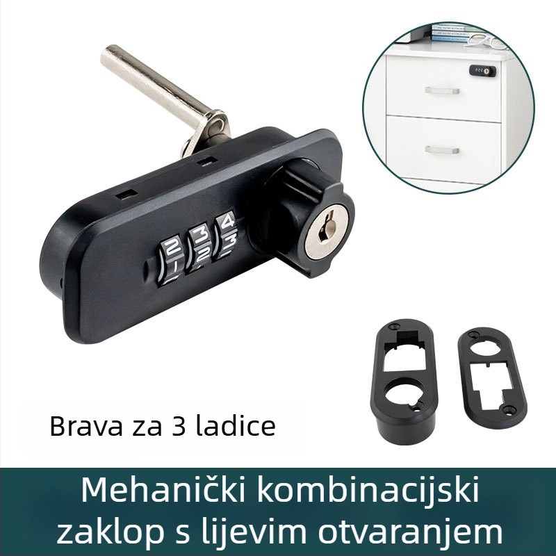 Uredska arhivska ormarić s brojčanom kombinacijom i trostrukim interlock mehanizmom, tip numerički, model 666061-11, materijal: cinkova legura + ABS