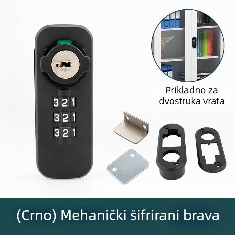 Uredska arhivska ormarić s brojčanom kombinacijom i trostrukim interlock mehanizmom, tip numerički, model 666061-11, materijal: cinkova legura + ABS