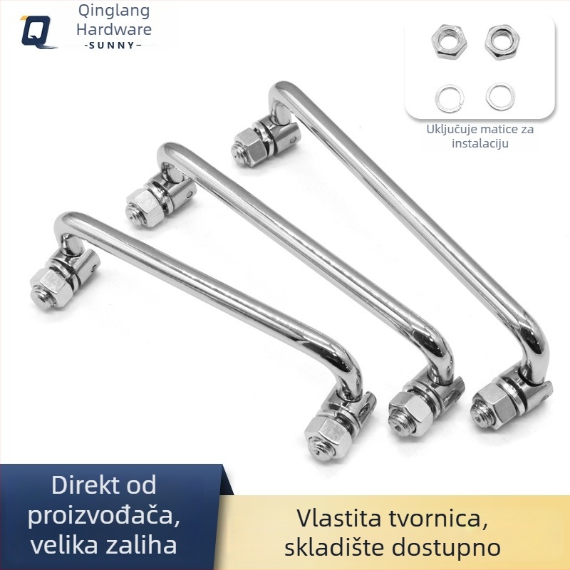 L506 sklopiva industrijska ručka od nehrđajućeg čelika 304/ugljik čelik, kromirani završetak, za ormariće kontrole, kutije za distribuciju, ormariće prekidača i kutije za alate