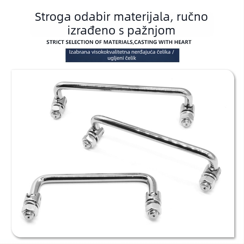 L506 sklopiva industrijska ručka od nehrđajućeg čelika 304/ugljik čelik, kromirani završetak, za ormariće kontrole, kutije za distribuciju, ormariće prekidača i kutije za alate