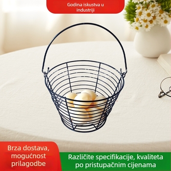 Kovani željezni ručni koš za jaja i sitne predmete, Model: Ručni koš za jaja od kovanog željeza; Materijal: željezne žice; Pakiranje: 48 kom.; Izlazi: proljeće 2023