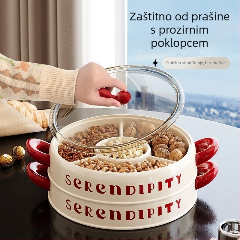 Lechuang tanjurić za voće, PP plastika, modern minimalistički stil, višeslojni s poklopcem, ljetno izdanje 2024
