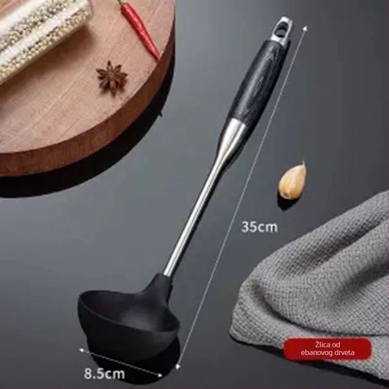Set silikonskih kuhinjskih spatula s drškom od nehrđajućeg čelika | silikon za hranu, antiadhezivno, otporno na visoke temperature, protuklizno