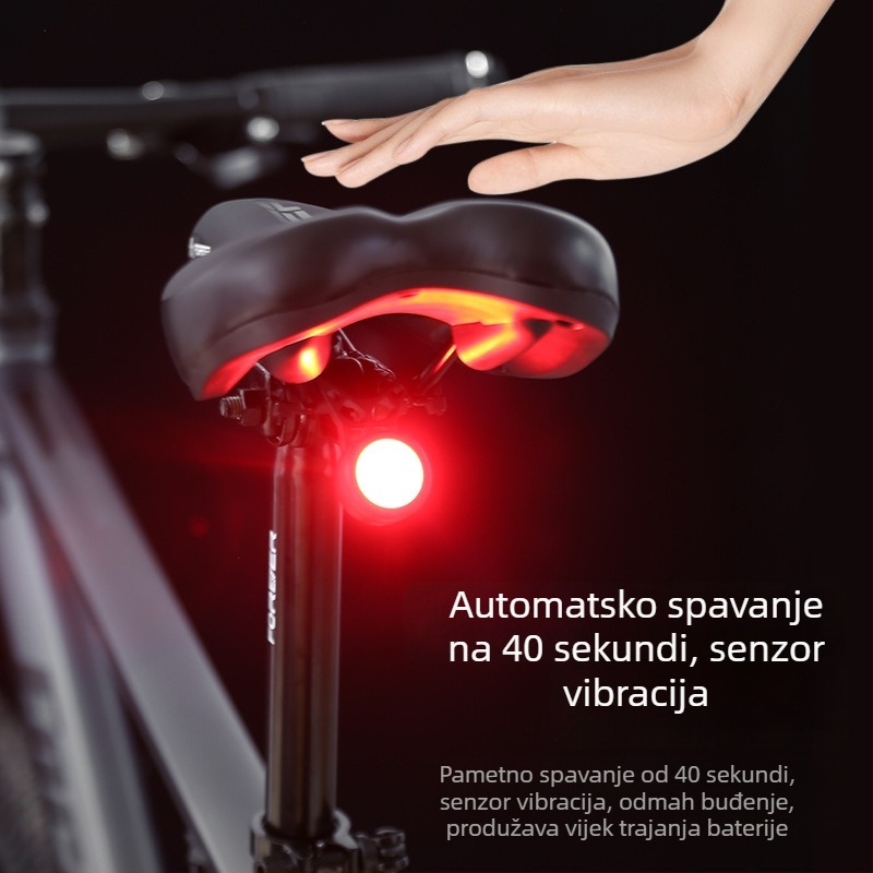 Zadnja svjetiljka za bicikl s inteligentnim senzorom kočnice za MTB i cestovne bicikle, svjetlo s dugim vijekom trajanja (Brand: Jiu Yue/yuuisd; Prilagodba: Da; Uvoz: Ne)