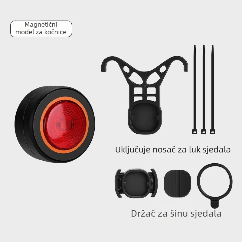 Zadnja svjetiljka za bicikl s inteligentnim senzorom kočnice za MTB i cestovne bicikle, svjetlo s dugim vijekom trajanja (Brand: Jiu Yue/yuuisd; Prilagodba: Da; Uvoz: Ne)