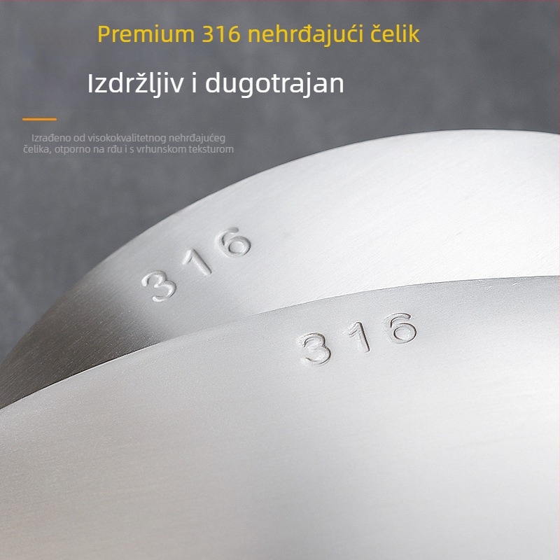Set žlica i spatula od 316L nehrđajućeg čelika s ručkama u obliku rimskog stupa, debeli dizajn, kuhinjski alati otporni na visoke temperature
