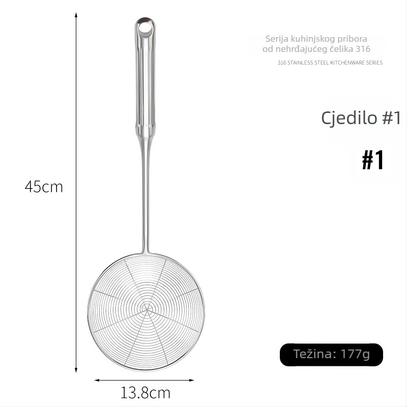 Set žlica i spatula od 316L nehrđajućeg čelika s ručkama u obliku rimskog stupa, debeli dizajn, kuhinjski alati otporni na visoke temperature