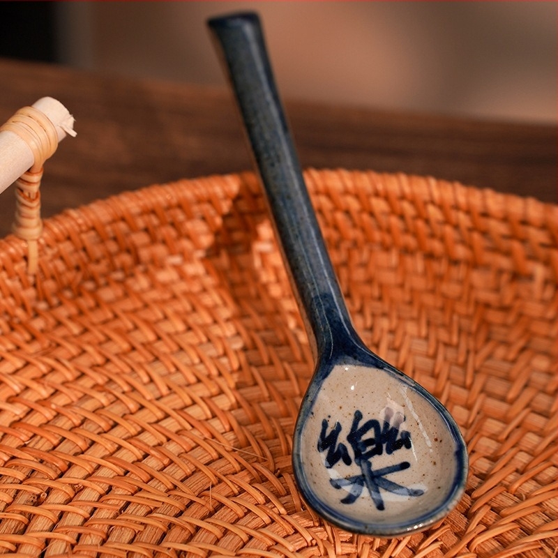 Keramička žlica – japanskog stila, za kašu i desert, nacionalni trend, novi kineski stil