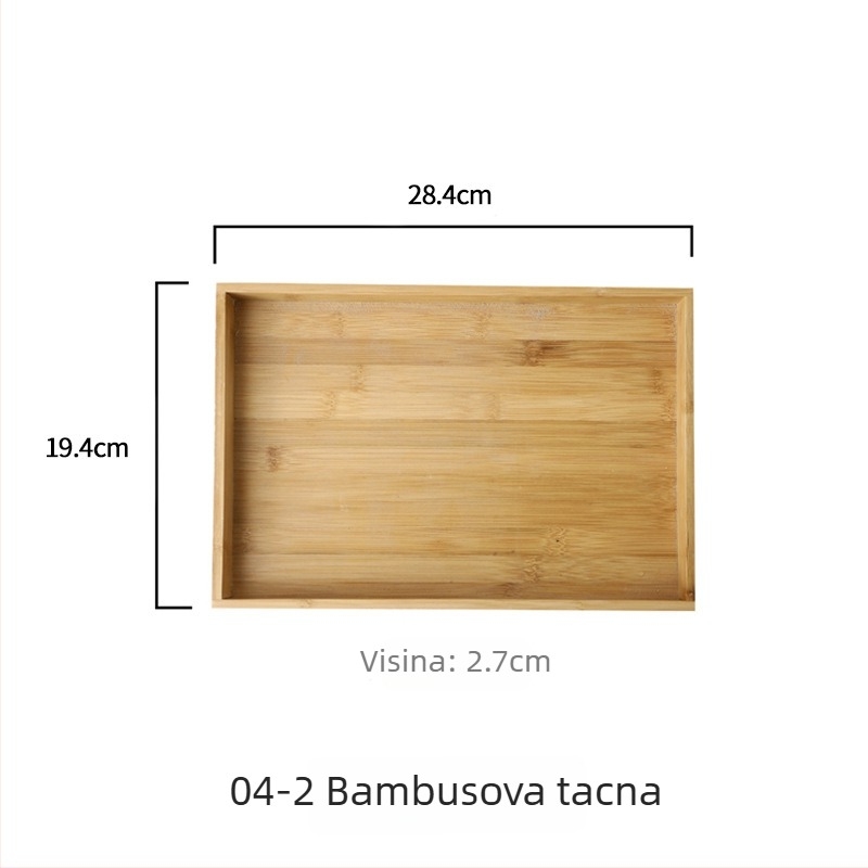 Japanski stil kvadratna drvena tacna za posluživanje, retro dizajn, jednobojni završni sloj, vodootporan premaz, s logom, moguć prilagodba