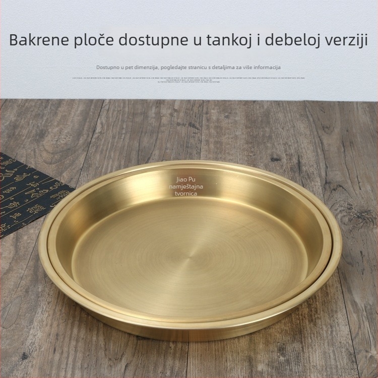 Okrugla ploča od plemenitog metala za parenje ribe i piletine, kineski stil, jednostavan dizajn, idealan osobni poklon za rođaka