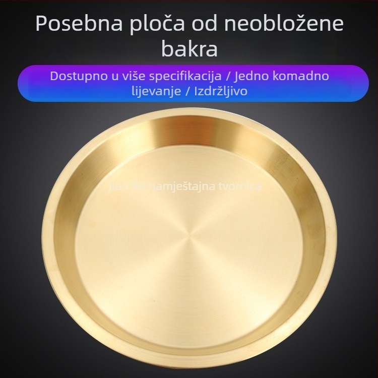 Okrugla ploča od plemenitog metala za parenje ribe i piletine, kineski stil, jednostavan dizajn, idealan osobni poklon za rođaka