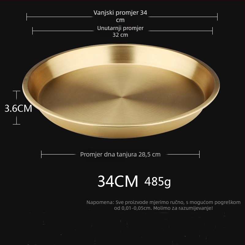 Okrugla ploča od plemenitog metala za parenje ribe i piletine, kineski stil, jednostavan dizajn, idealan osobni poklon za rođaka