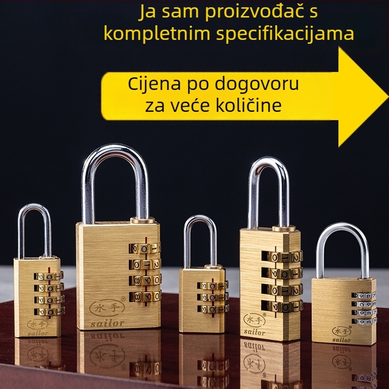 4-znamenkasti katanac za ormariće, prtljagu i ladice – metalno tijelo, model C, debljina šipke 3 mm, razmak šipke 21.5–41.8 mm