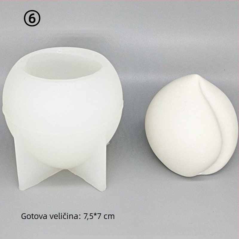Hao Ran 3D silikonska kalup za tortu u obliku breskve – nepravilnog oblika, za mousse i čokoladu
