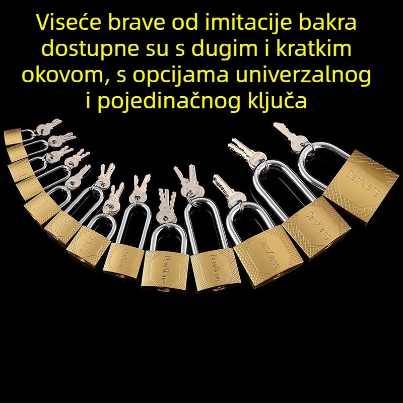 Željezni katanc tipa C, mehanizam pin-tumbler, jednoključni, kompaktno tijelo, uz ključ