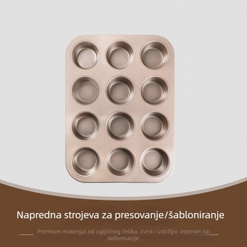 Kalup za kolače – pravokutni, karbonska čelična forma, opcije 4/6/12 šalica