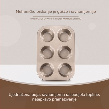 Kalup za kolače – pravokutni, karbonska čelična forma, opcije 4/6/12 šalica