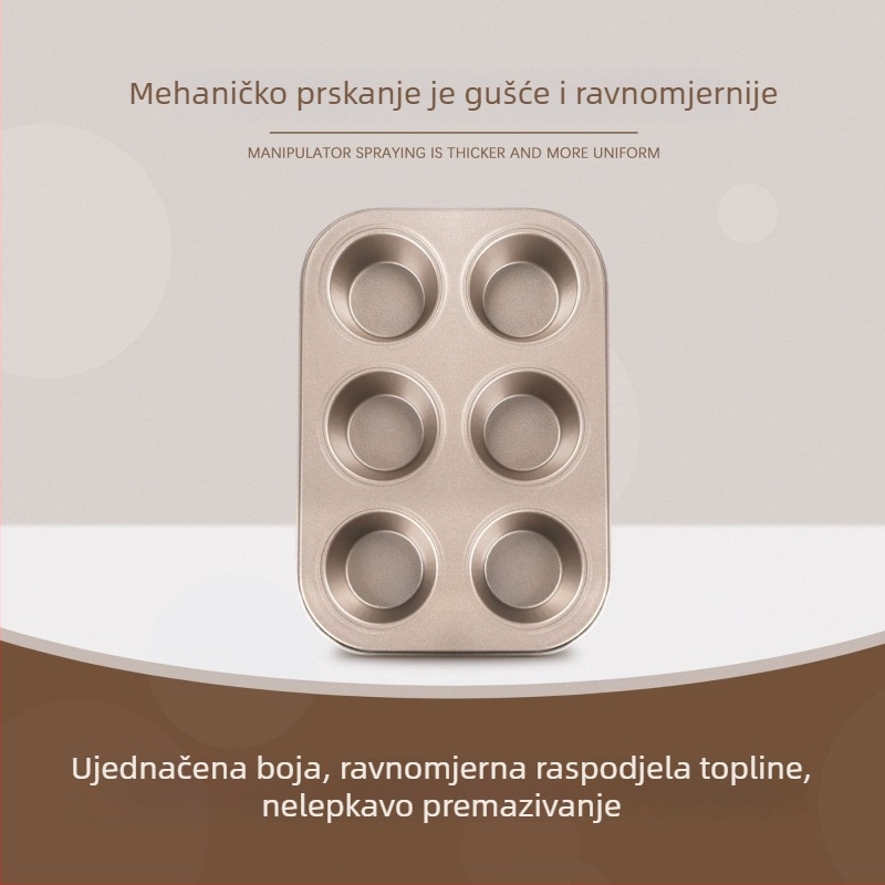 Kalup za kolače – pravokutni, karbonska čelična forma, opcije 4/6/12 šalica