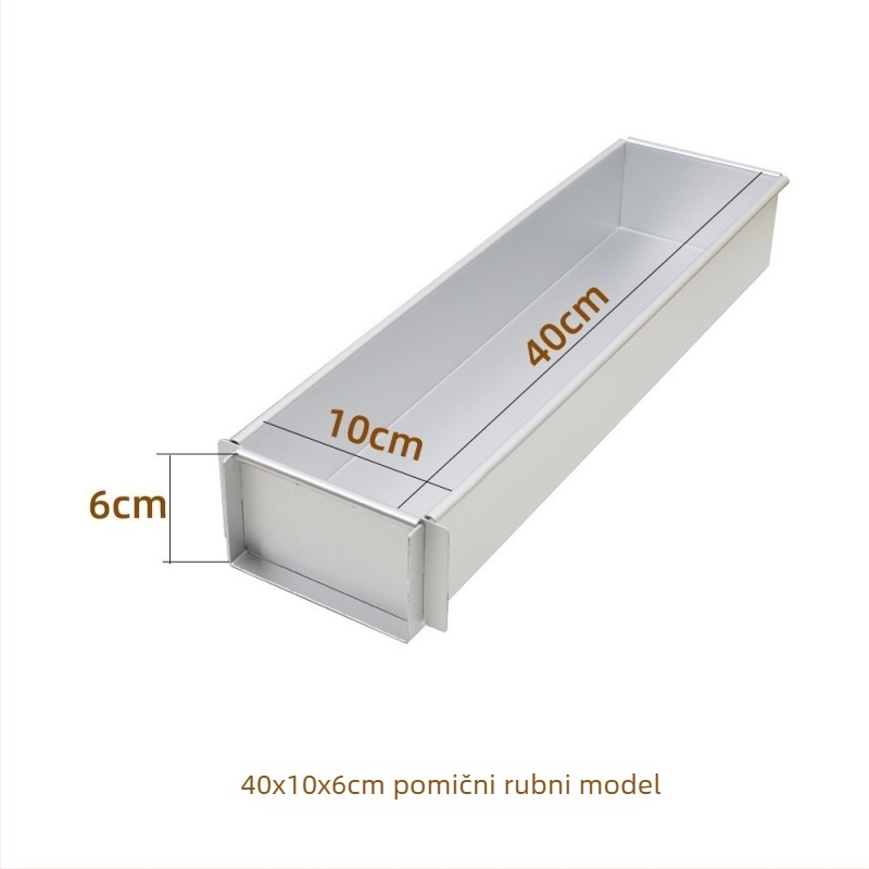 Jyf Kalup za kolače od aluminijske legure s poklopcem, pravokutnog otvora, za tiramisu, cheesecake i mousse