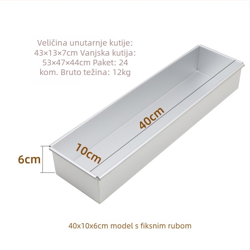 Jyf Kalup za kolače od aluminijske legure s poklopcem, pravokutnog otvora, za tiramisu, cheesecake i mousse