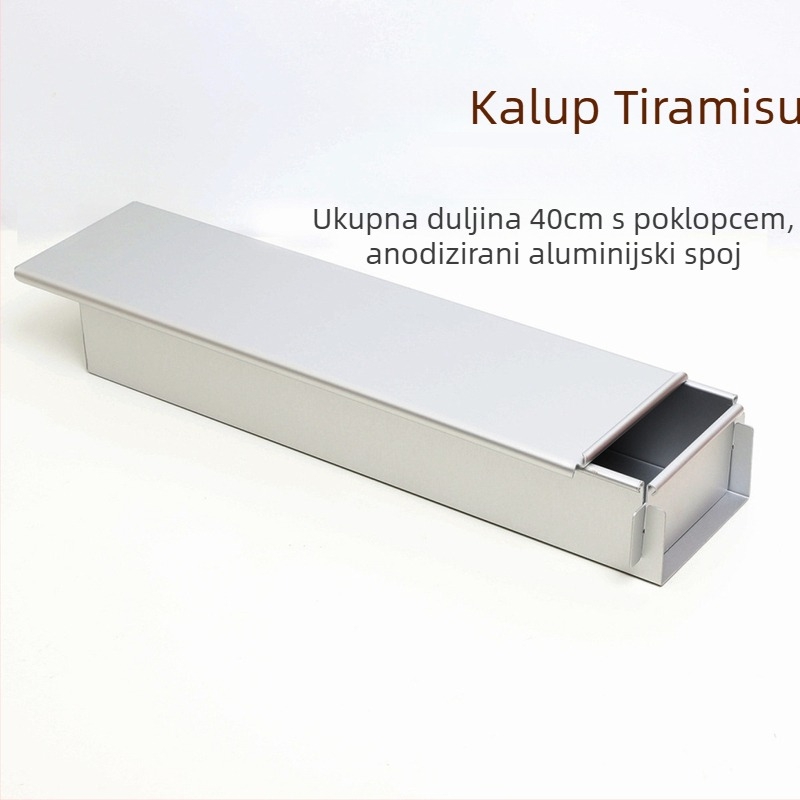 Jyf Kalup za kolače od aluminijske legure s poklopcem, pravokutnog otvora, za tiramisu, cheesecake i mousse