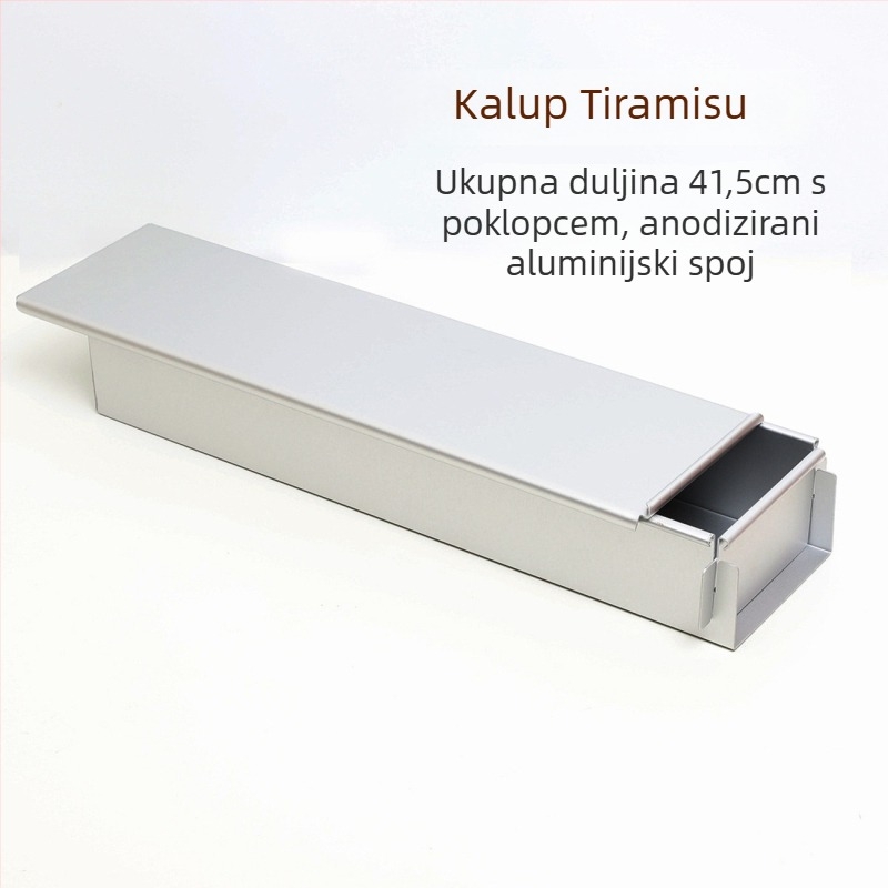 Jyf Kalup za kolače od aluminijske legure s poklopcem, pravokutnog otvora, za tiramisu, cheesecake i mousse